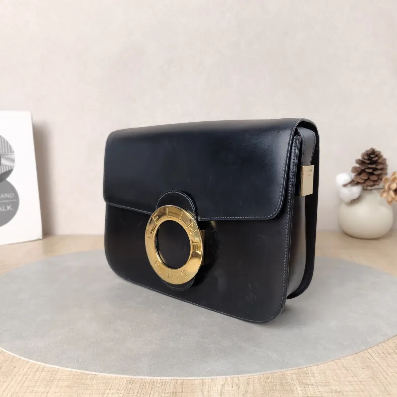 CELINE Crossbody Bag Crossbody Bag Black Calfskin One Size24 × 5 × 18 cm — cover view 4 of 5
