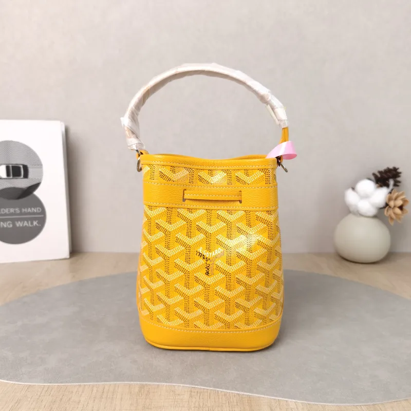 GOYARD Crossbody Bag Petit Flot Yellow ine Canvas Mini 12 × 10 × 17.5 cm — cover view 6 of 6