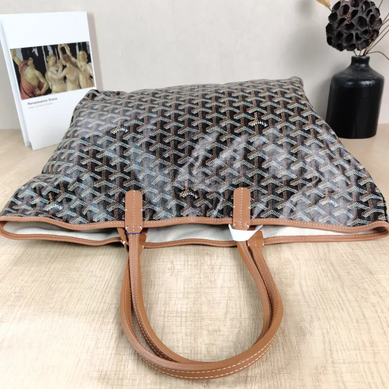 GOYARD Shoulder Bag SAINT LOUIS Shopping Tote Brown ine Canvas Small34 × 15 × 28 cm — detail view 11 of 13