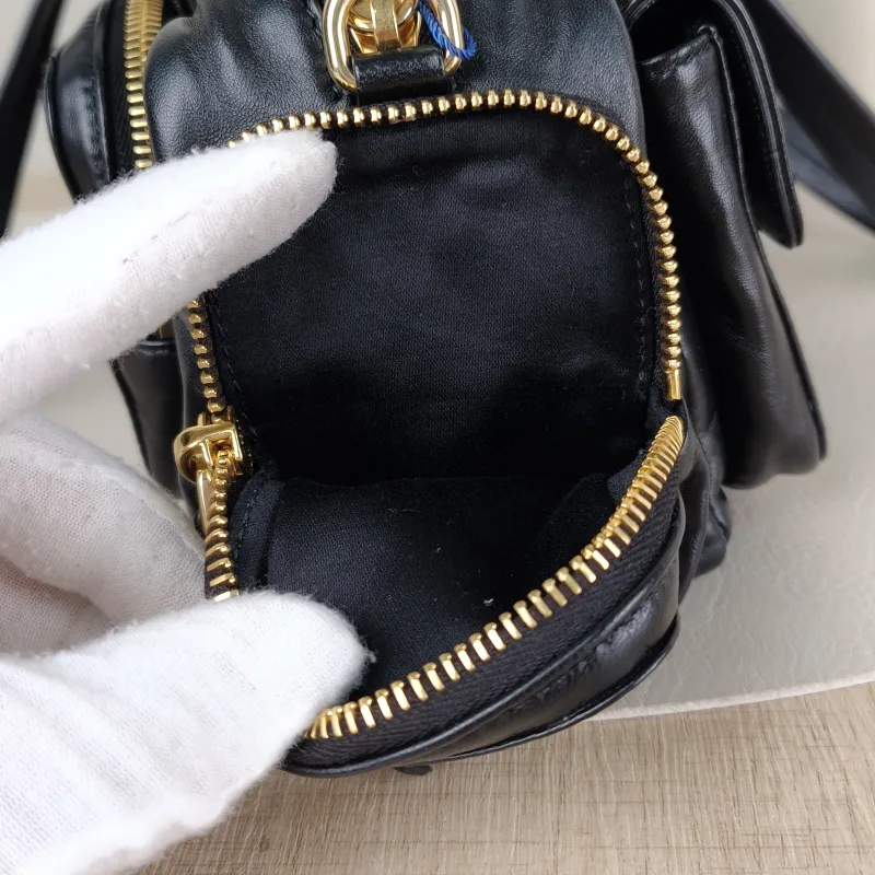 Miumiu Top Handle Bag Pocket Top Handle Bag Black Lambskin 32 × 12 × 13 cm — detail view 7 of 15