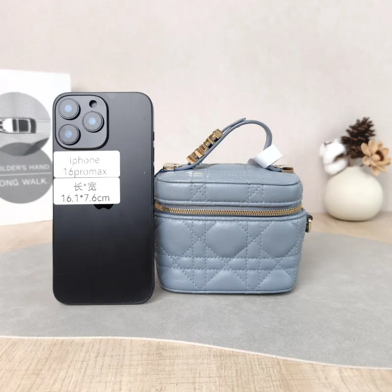 DIOR Crossbody Bag Lady Vanity Cosmetic Bag Lambskin Mini 11 × 7 × 10 cm — cover view 5 of 6
