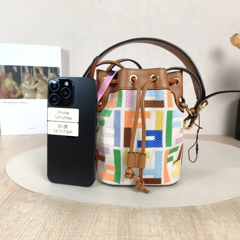 FENDI Crossbody Bag Mon Tresor Bucket Bag Brown Canvasmini12 × 10 × 18 cm — cover view 5 of 5