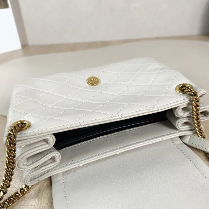 SAINT LAURENT Crossbody Bag NOLITA White SL ambskin Mini 18 × 6 × 13 cm — detail view 11 of 12