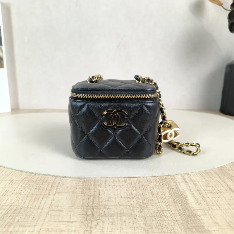 Chanel Crossbody Bag C Edition Black Lambskin One Size 11 × 7 × 9 cm