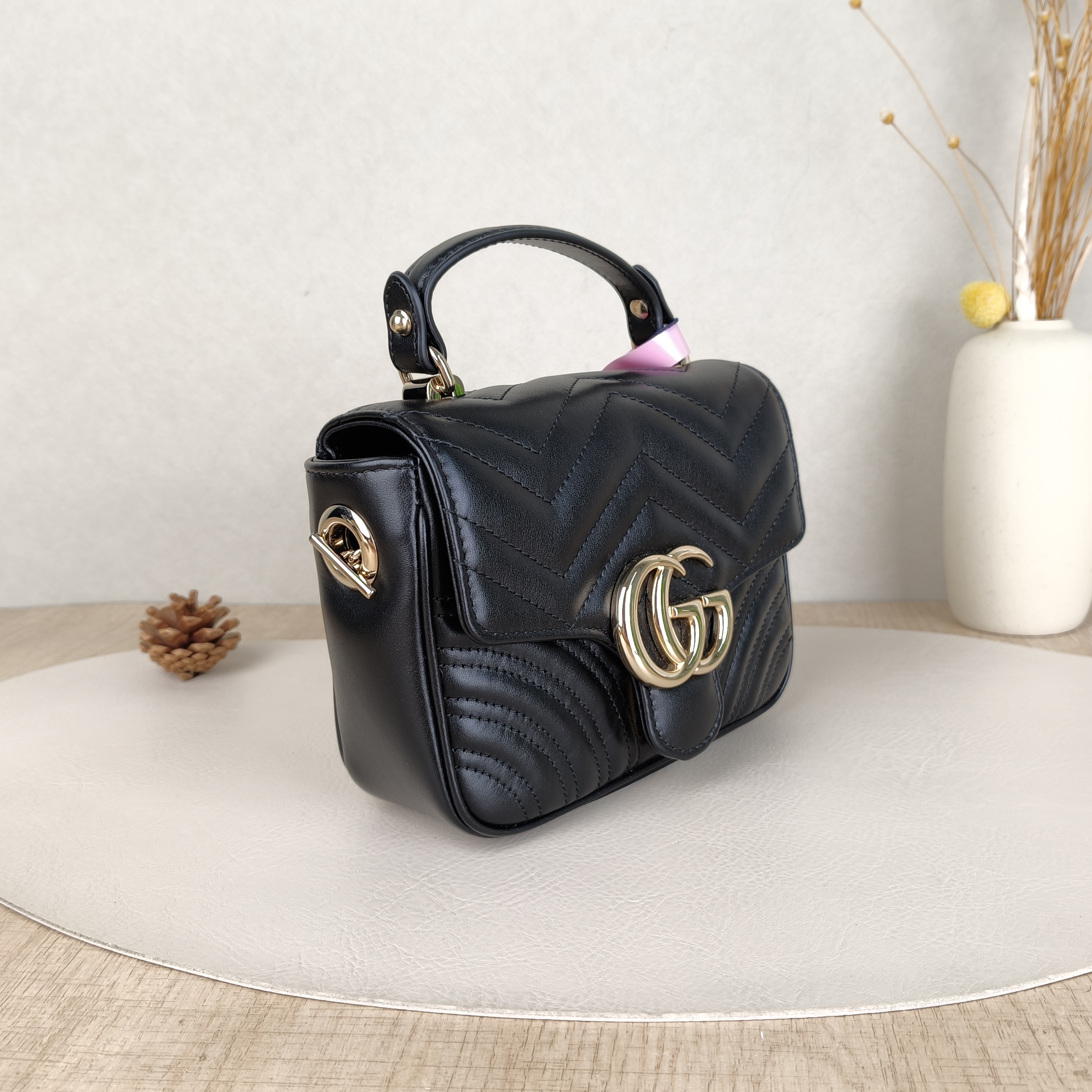 GUCCI Crossbody Bag GG Marmont Marmont Edition Black CC alfskinmini17 × 6 × 13 cm — cover view 2 of 5