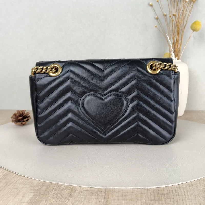 GUCCI Crossbody Bag GG Marmont Medium Marmont 26 Black CC alfskin Medium 26 × 7 × 15 cm — cover view 4 of 5