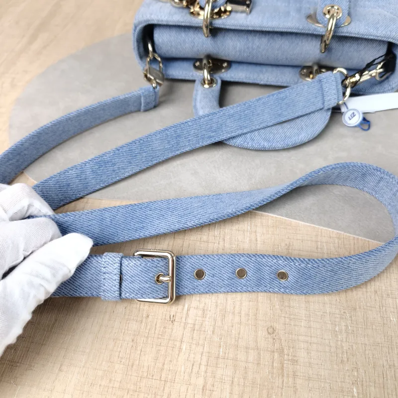 DIOR Top Handle Bag Lady D-Joy Blue Small 22 × 6 × 11 cm — detail view 12 of 14