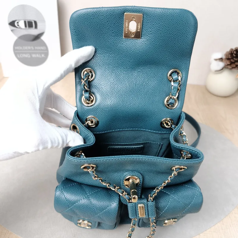 Chanel Backpack Duma Green Grained Calfskin Small16.5 × 10 × 17.5 cm — detail view 2 of 14