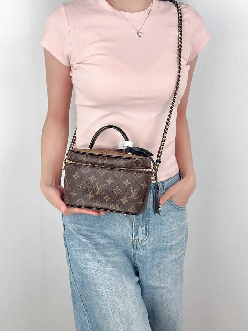 Louis Vuitton Shoulder Bag VANITY Cosmetic Bag Monogram PVC Small19 × 11 × 13 cm — on-model view 1 of 3
