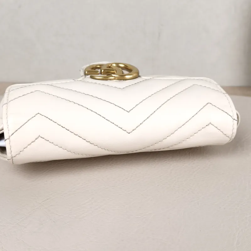 GUCCI Crossbody Bag GG Marmont Mini Marmont Mini White Calfskin Mini 16.5 × 4.5 × 9.5 cm — detail view 1 of 11