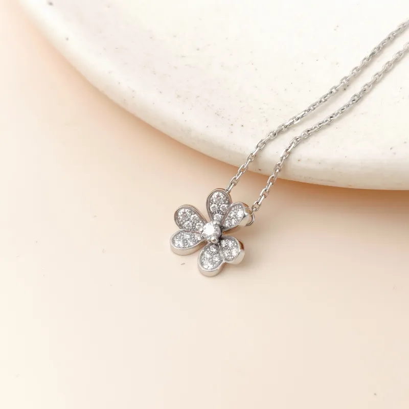 Van Cleef & Arpels Necklace Frivole Collection Pavé Diamond Necklace White Gold 18KW hite Gold Diamondmini42cm — cover view 6 of 11