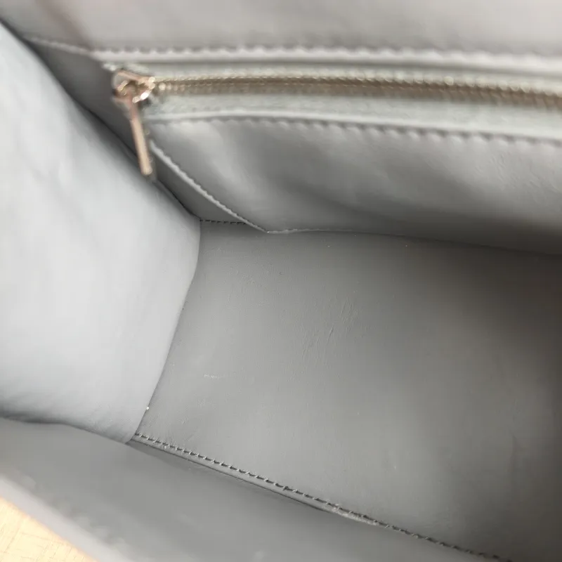 BALENCIAGA Crossbody Bag Hourglass Hourglass Bag Grey Calfskin Small 23 × 10 × 14 cm — detail view 9 of 11