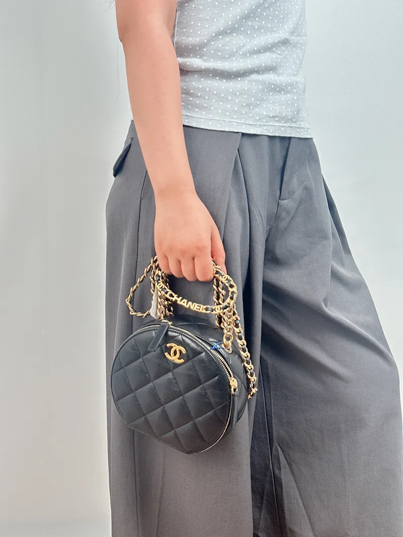 Chanel Crossbody Bag logo Crossbody Bag Black Lambskin One Size 18 × 6 × 16.5 cm — on-model view 1 of 2