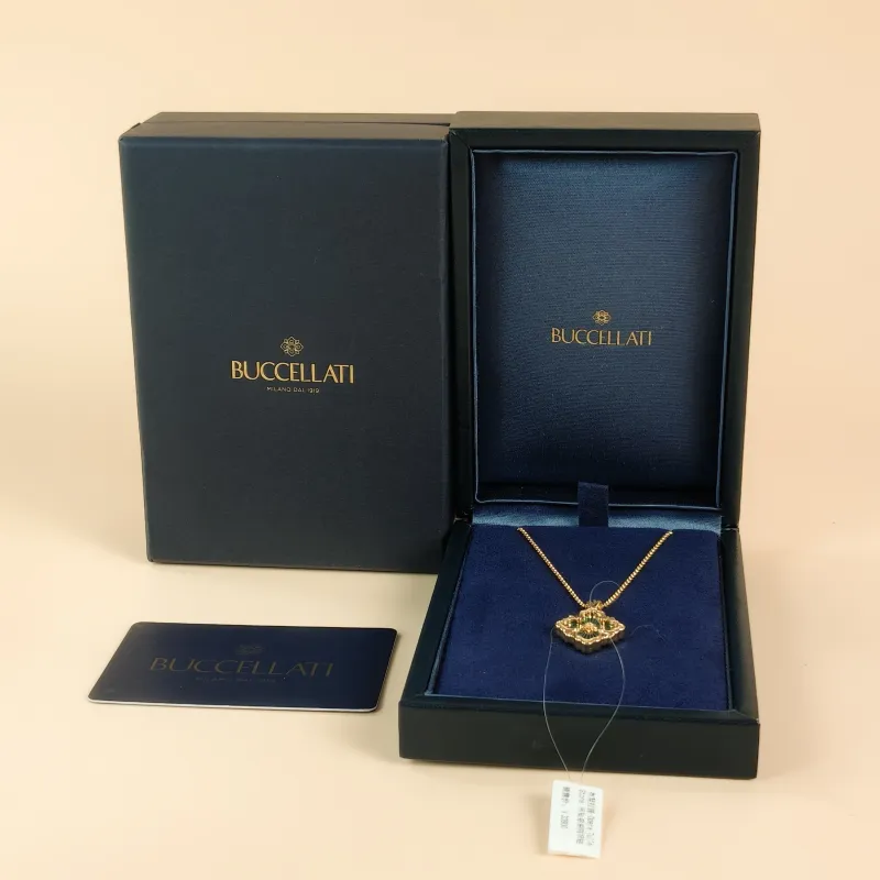 BUCCELLATI Necklace Opera Tulle Stone Pendant Necklace Green Large 2.3-42cm — cover view 8 of 10