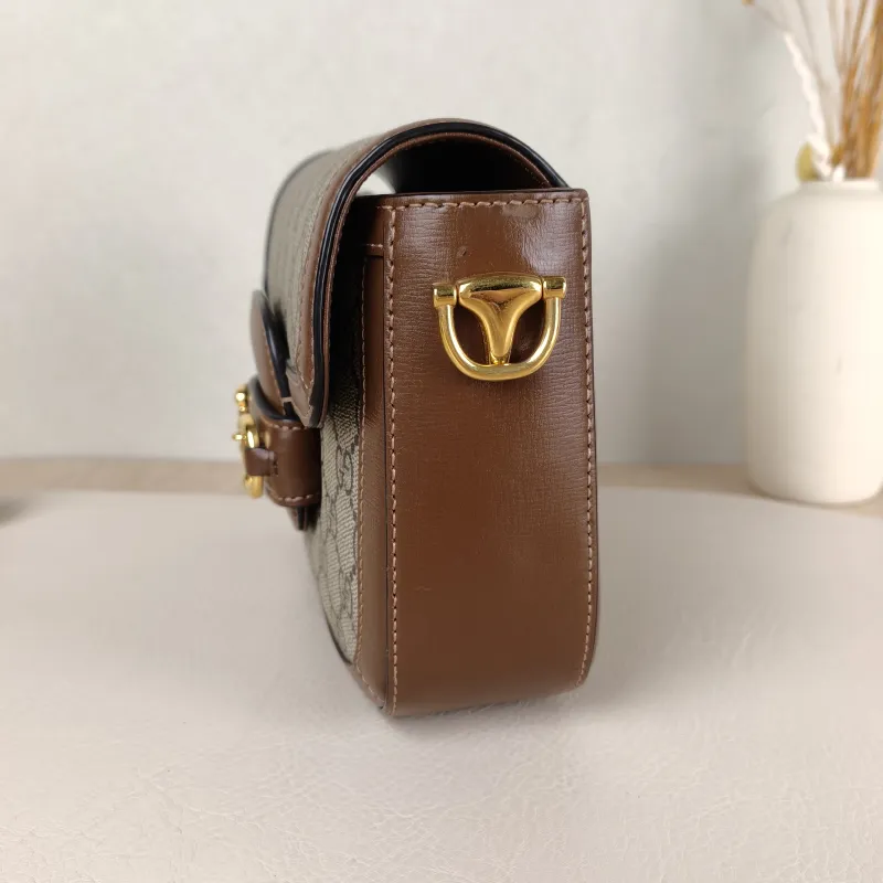 GUCCI Crossbody Bag Horsebit 1955 Horsebit Small Monogram PVC Small20.5 × 5 × 14.5 cm — detail view 5 of 12