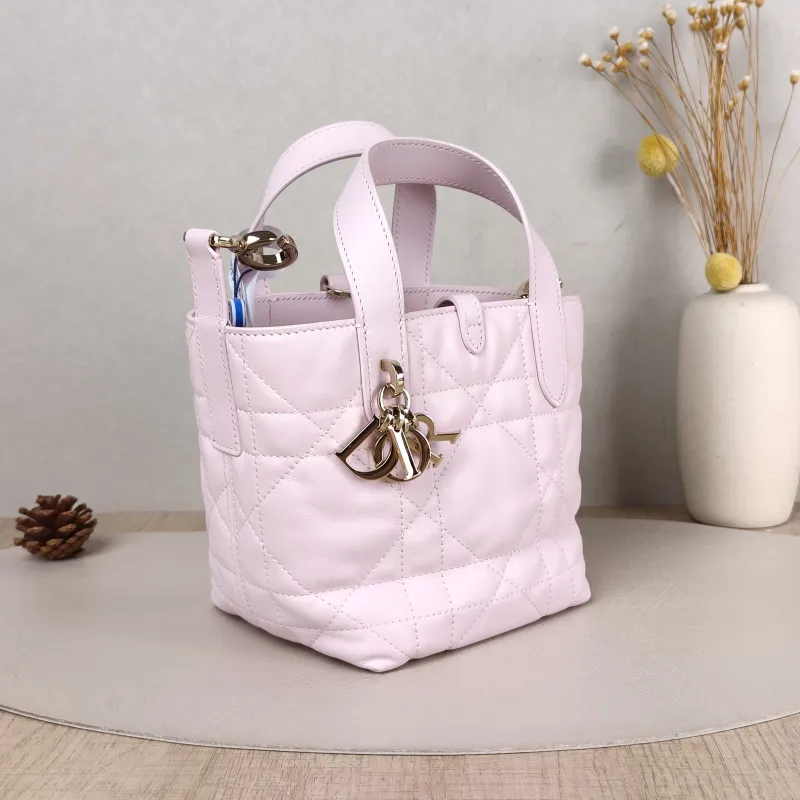DIOR Top Handle Bag TOUJOURS Edition Pink Calfskin Mini 13 × 12 × 15 cm — cover view 3 of 5