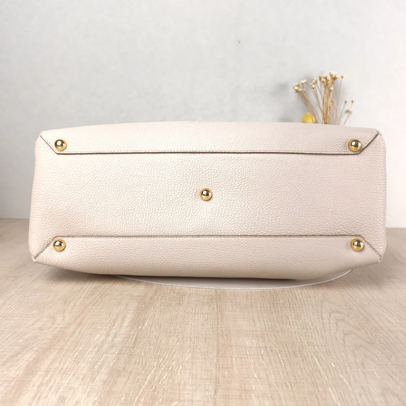 BURBERRY Top Handle Bag Beige Calfskin，Canvas 41 × 15 × 27 cm — cover view 3 of 5