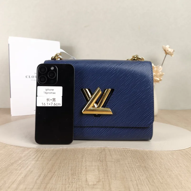 Louis Vuitton Crossbody Bag Twist Blue Epi Embossed Calfskin Medium23 × 9.5 × 17 cm — cover view 3 of 6