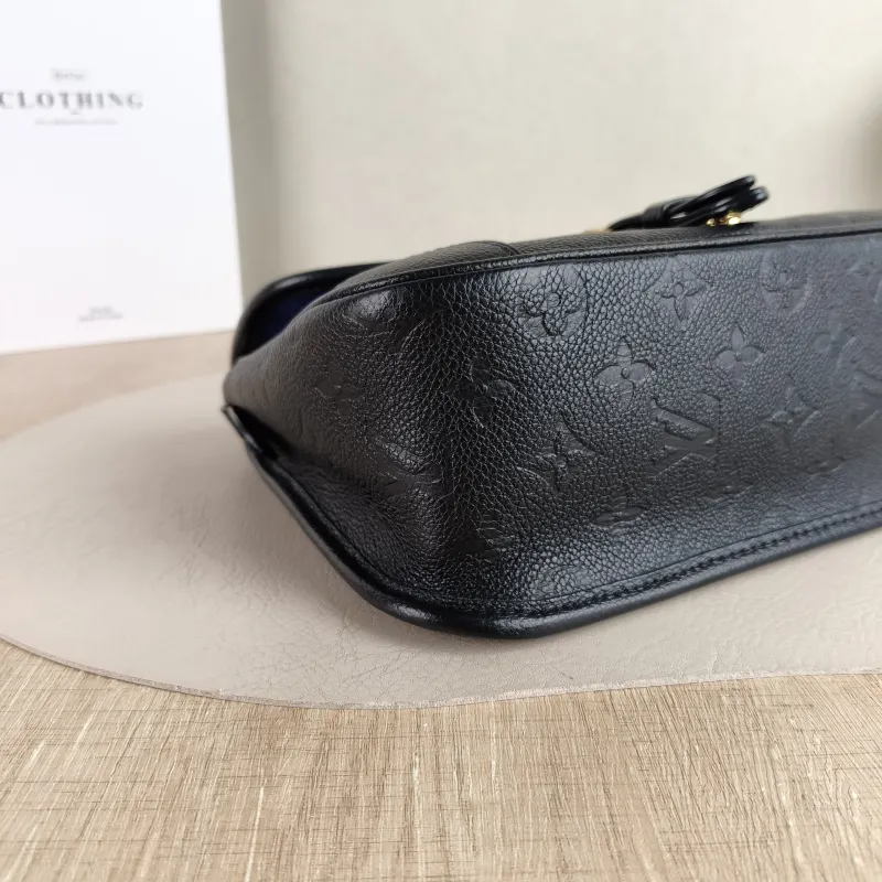 Louis Vuitton Crossbody Bag Diane Baguette Bag Black Monogram Empreinte Embossed Calfskin Small 24 × 9 × 15 cm — detail view 6 of 12