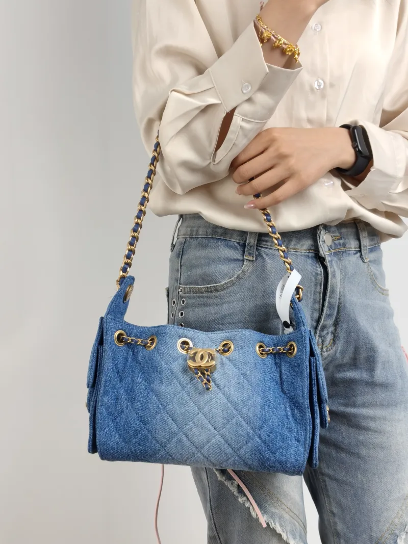 Chanel Crossbody Bag 25Bag Blue Mini 22 × 12.5 × 20 cm — on-model view 1 of 2