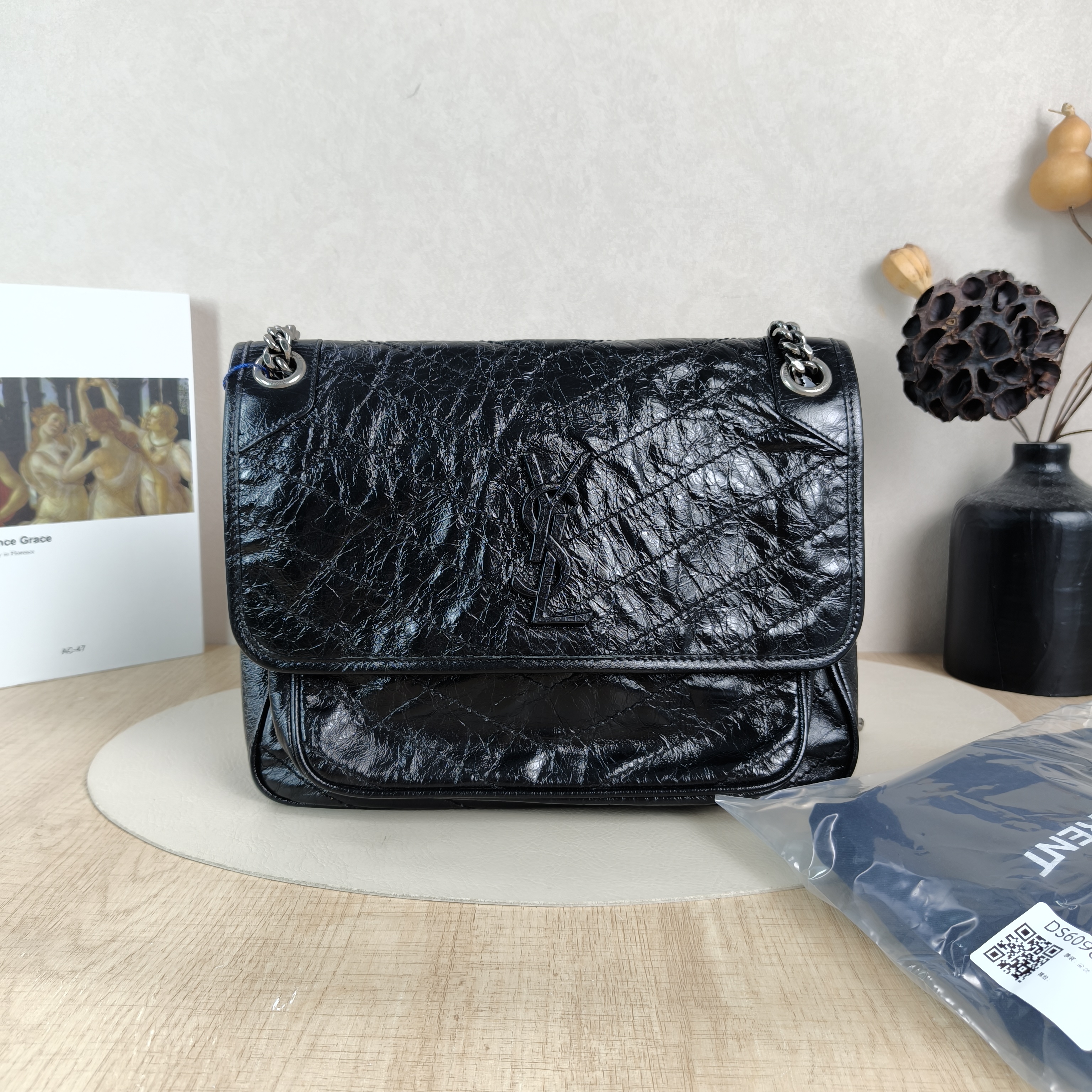 SAINT LAURENT Crossbody Bag Niki D Waxed Leather Calfskin Medium28 × 8.5 × 20 cm — cover view 5 of 6