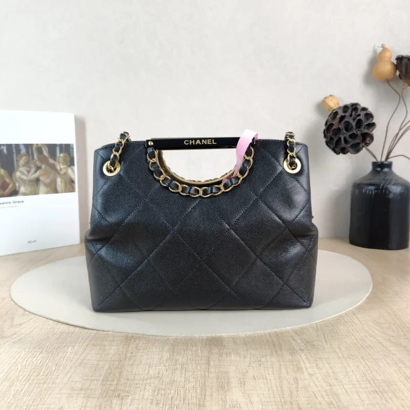 Chanel Top Handle Bag Shoulder Bag Black Grained Calfskin One Size 25 × 9 × 20 cm 29 — cover view 4 of 6
