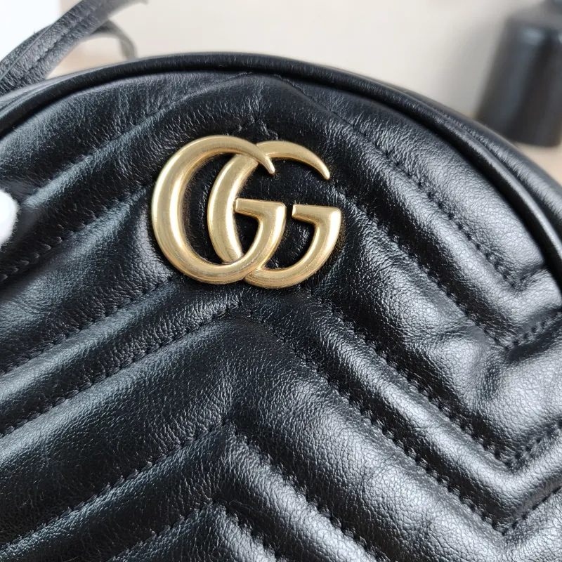 GUCCI Crossbody Bag Ophidia GG Round Bag Black Calfskinmini18 × 4.5 × 18 cm — detail view 5 of 11