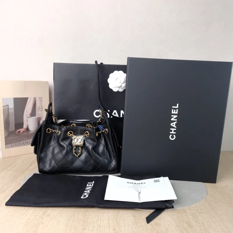 Chanel Shoulder Bag 25Bag Black Grained Calfskin Mini 22 × 12.5 × 20 cm — cover view 2 of 6