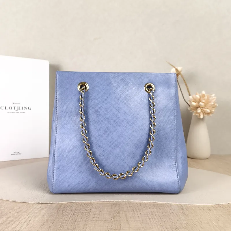 FERRAGAMO Shoulder Bag Tote Bag Blue Calfskin One Size20 × 14 × 20 cm — cover view 4 of 5