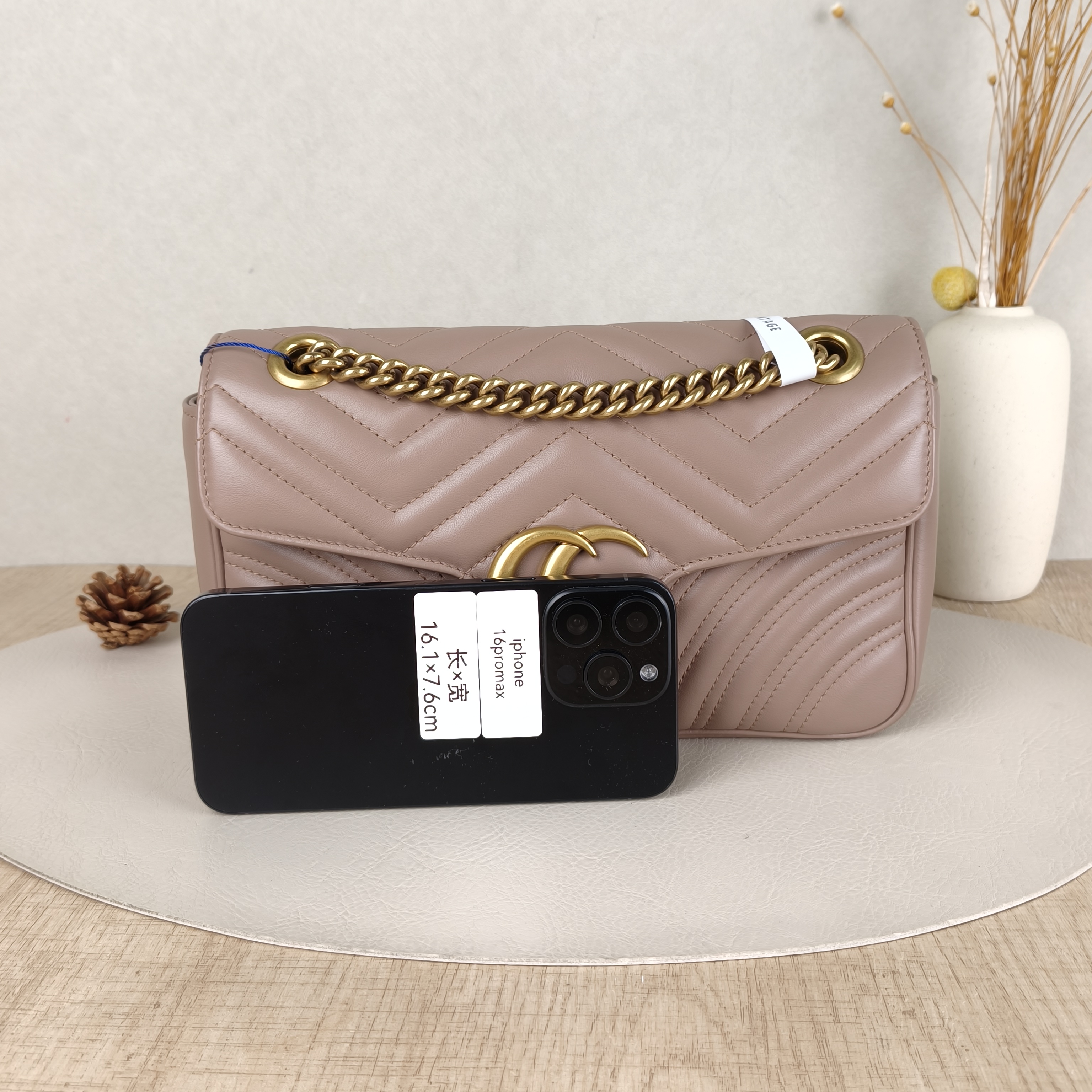 GUCCI Crossbody Bag GG Marmont Medium Marmont Edition Two Straps Pink Calfskin Medium26 × 7 × 13 cm — cover view 2 of 5