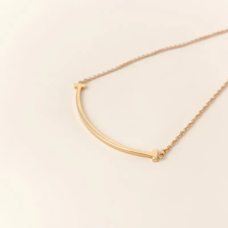Tiffany&Co. Necklace T Collection Small Smile Necklace 18KR ose Gold Small 46cm — cover view 6 of 11