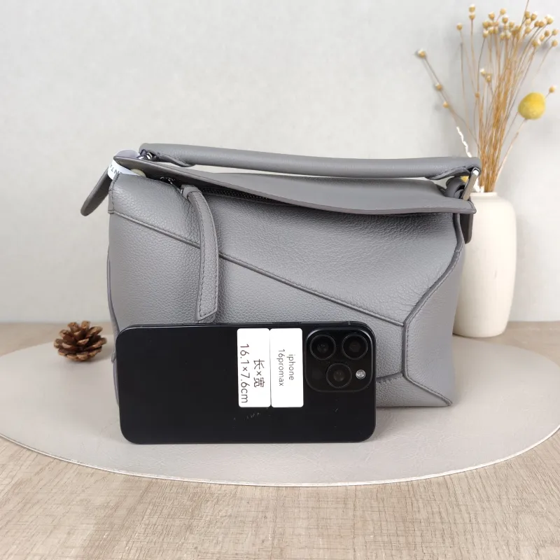 LOEWE Crossbody Bag Puzzle Grey CC alfskin Small24 × 10.5 × 16.5 cm — cover view 3 of 5
