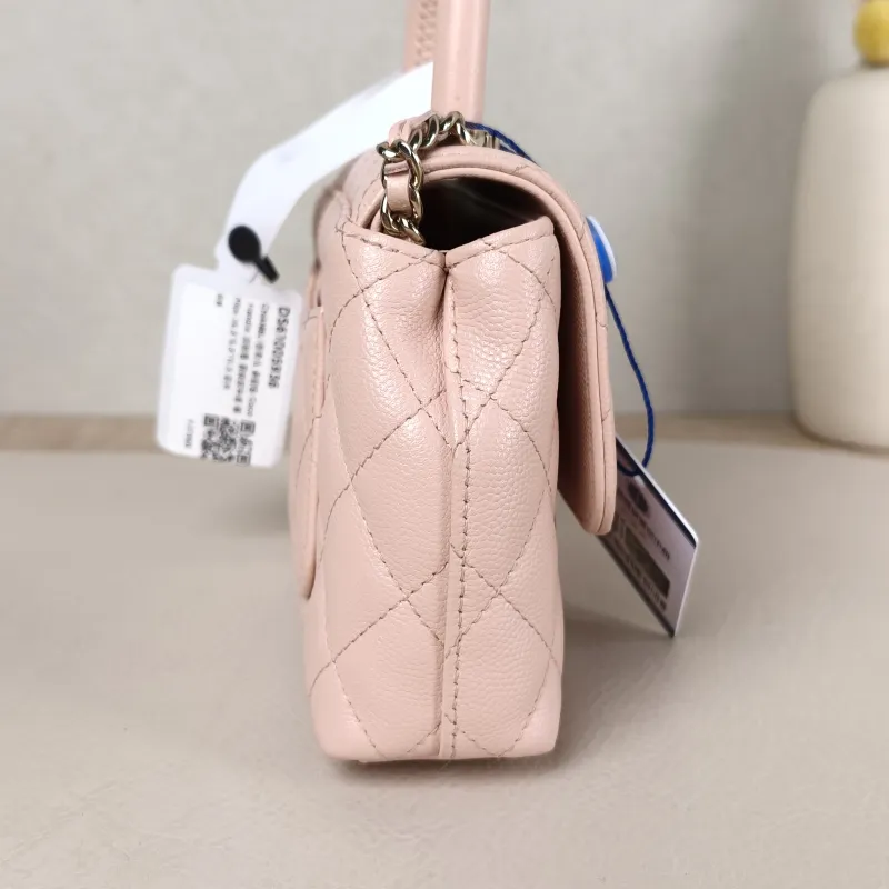 Chanel Top Handle Bag Coco Handle​ Pink Grained Calfskin Mini 14.5 × 5.5 × 11.5 cm — detail view 10 of 12