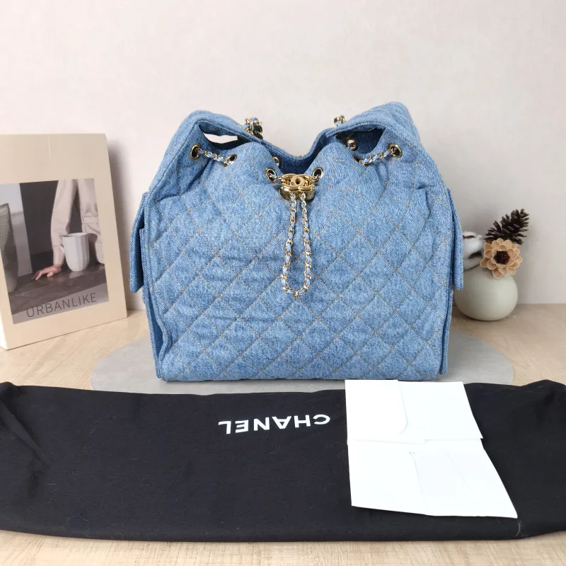 Chanel Shoulder Bag 25Bag Blue Medium 30 × 15 × 40 cm — cover view 4 of 6