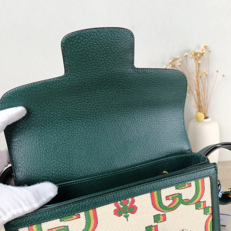 GUCCI Crossbody Bag Horsebit 1955 Horsebit Medium Colorblock Canvas Medium 25 × 8 × 18 cm — detail view 4 of 12