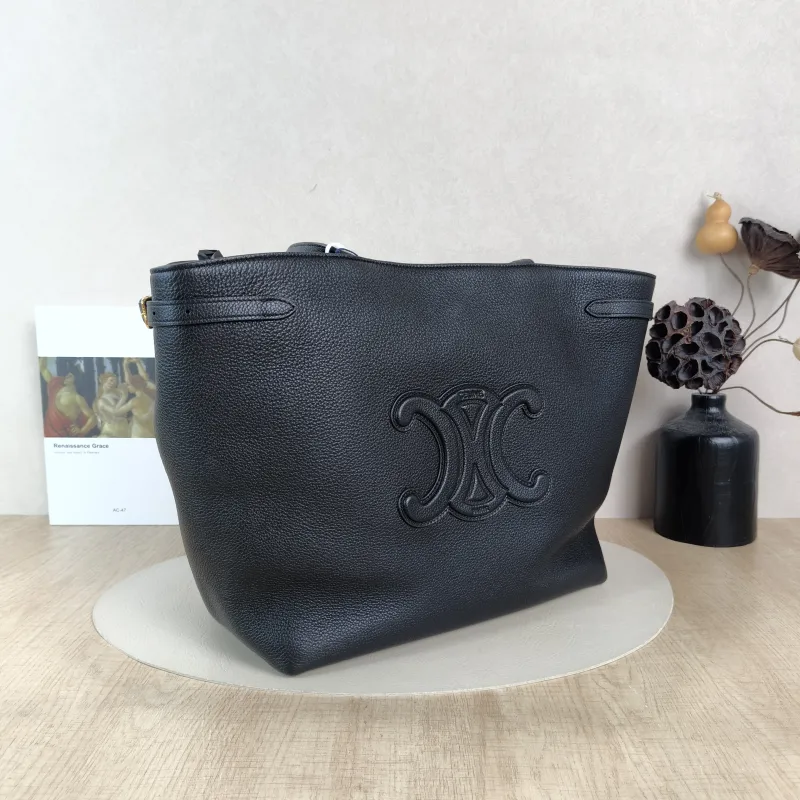 CELINE Shoulder Bag Cabas Anais Tote Bag Black Calfskin Small28 × 12 × 24 cm — cover view 6 of 6
