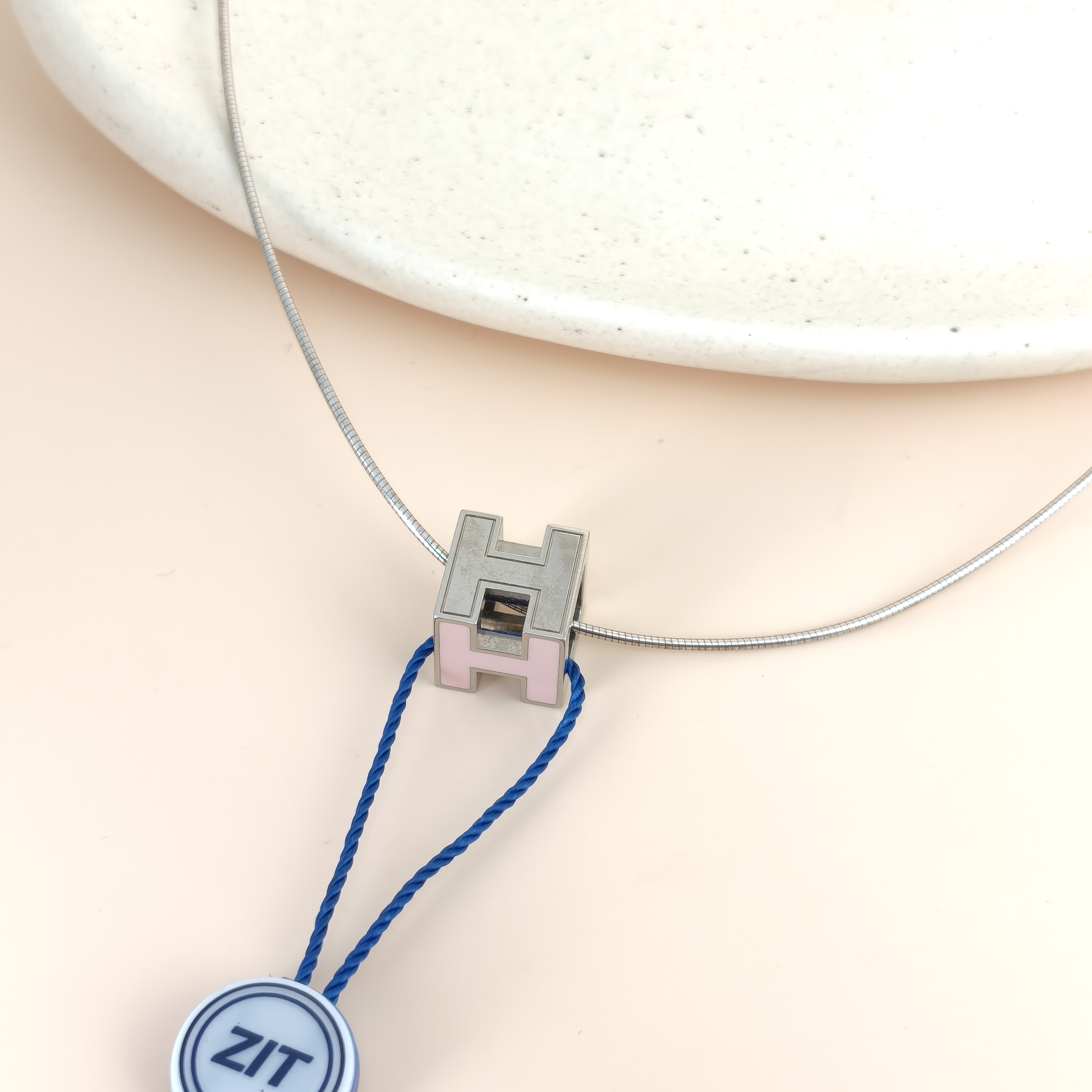 Hermès Necklace Cage d'H Necklace Pink One Size41cm — cover view 4 of 6