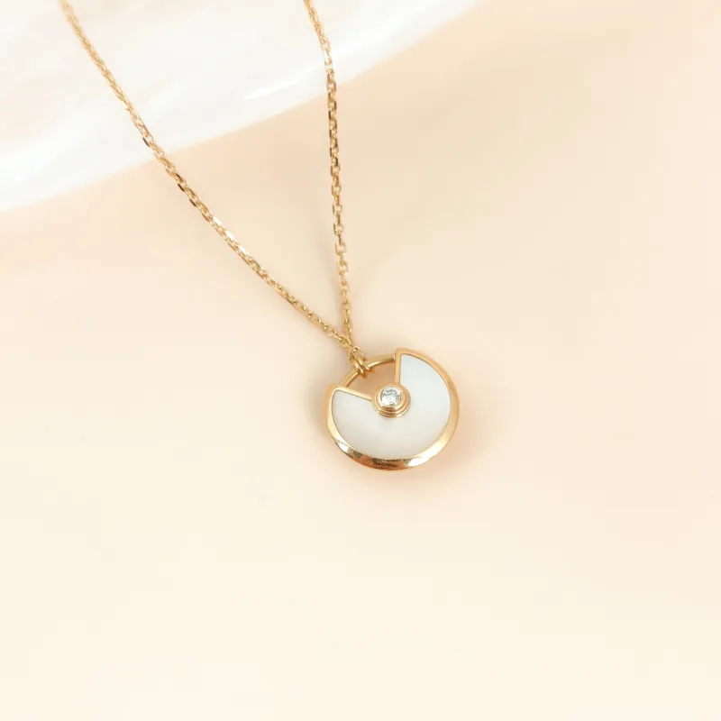 CARTIER Necklace Amulette de Necklace Pearl · White Mother-of-Pearl 18KY ellow Gold Small 40cm — cover view 7 of 10
