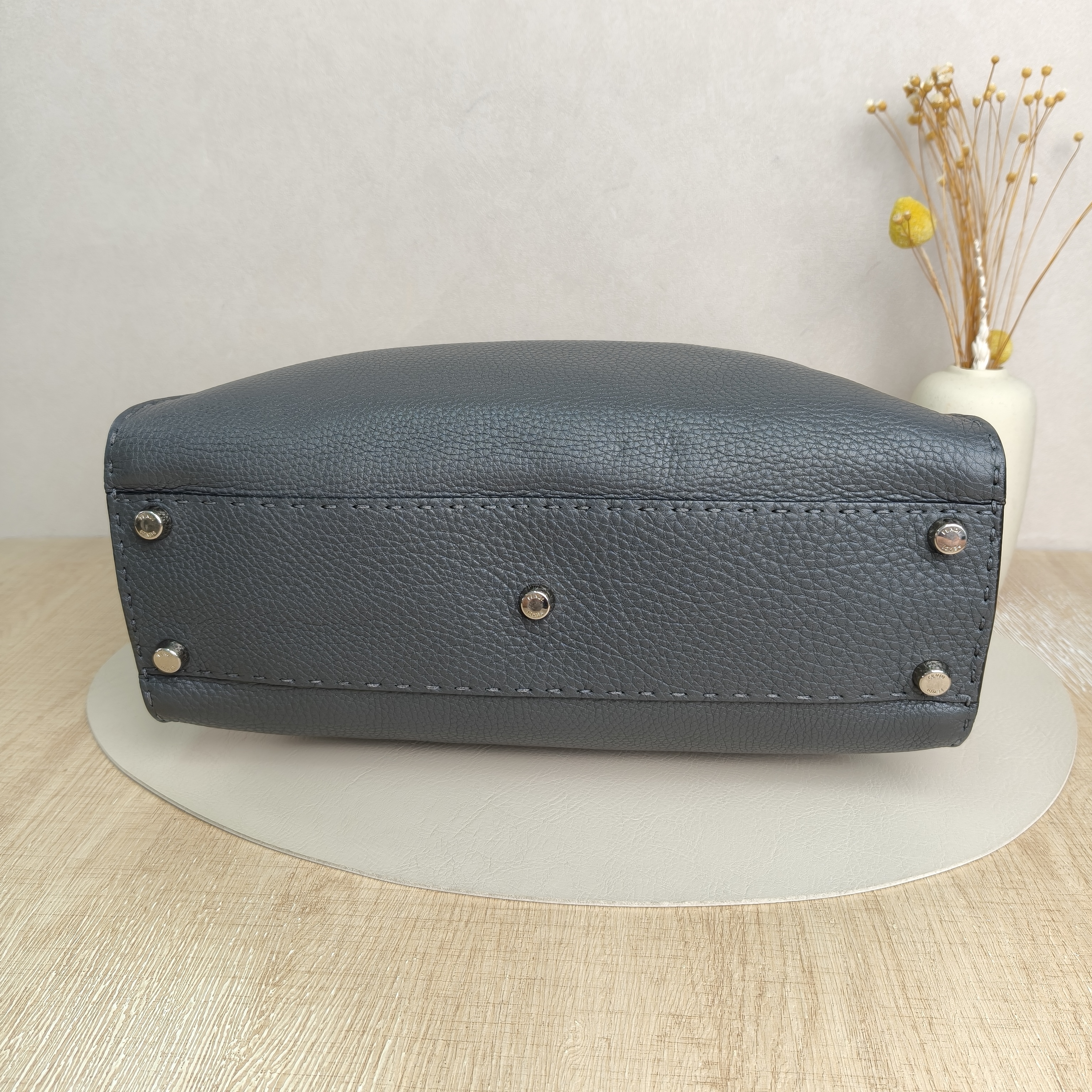 FENDI peekaboo Shoulder Bag Grey Calfskin · Shoulder Strap · 34 × 13 × 26 cm — cover view 5 of 8