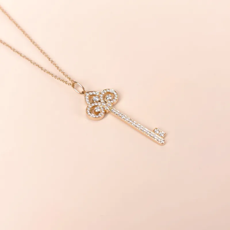 Tiffany&Co. Necklace Keys Collection Pavé Diamond Necklace Rose Gold Diamond18KR ose Gold One Size 40cm — cover view 3 of 11