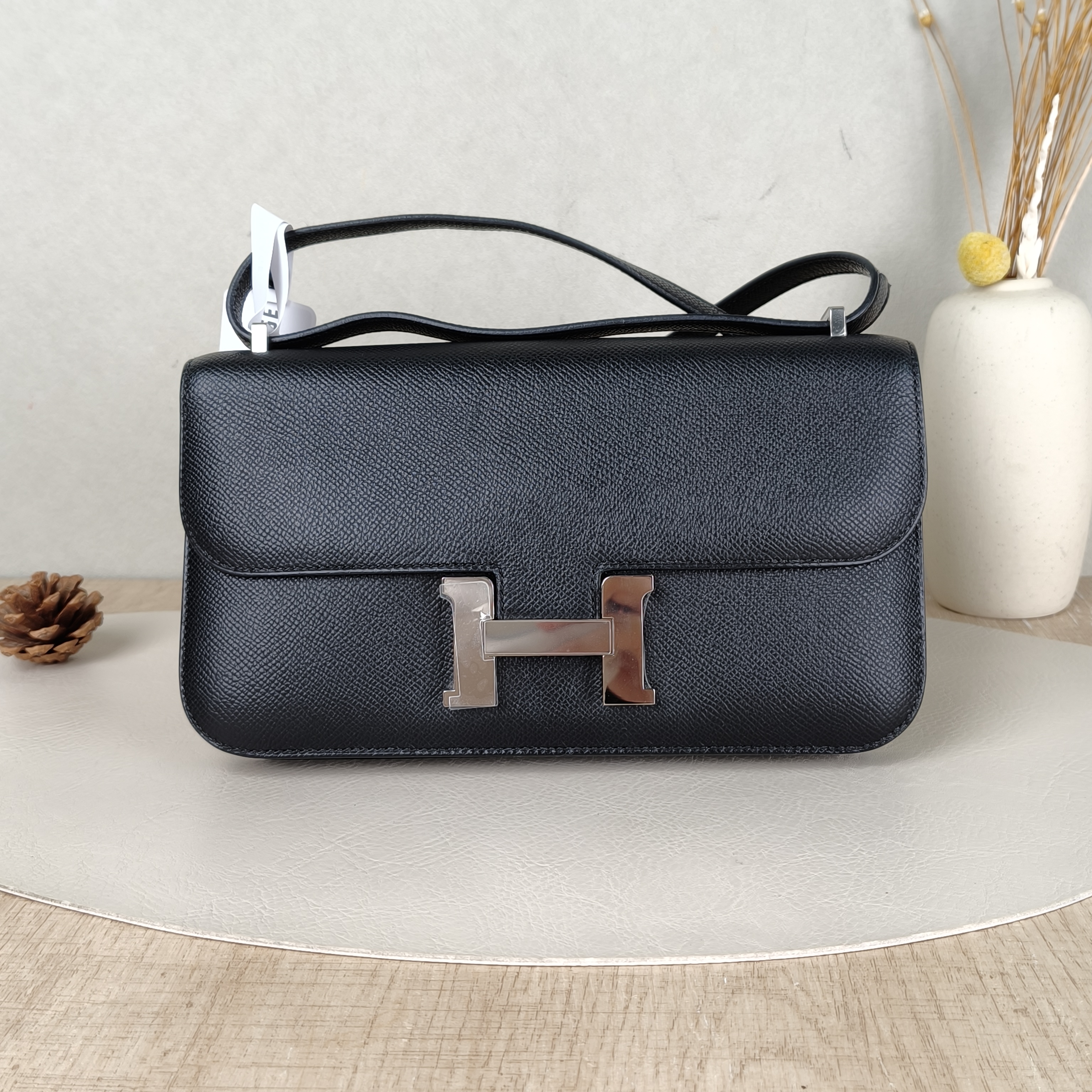 Hermès Crossbody Bag Constance Elan Black Epsom Calfskin One Size24 × 3.5 × 13 cm