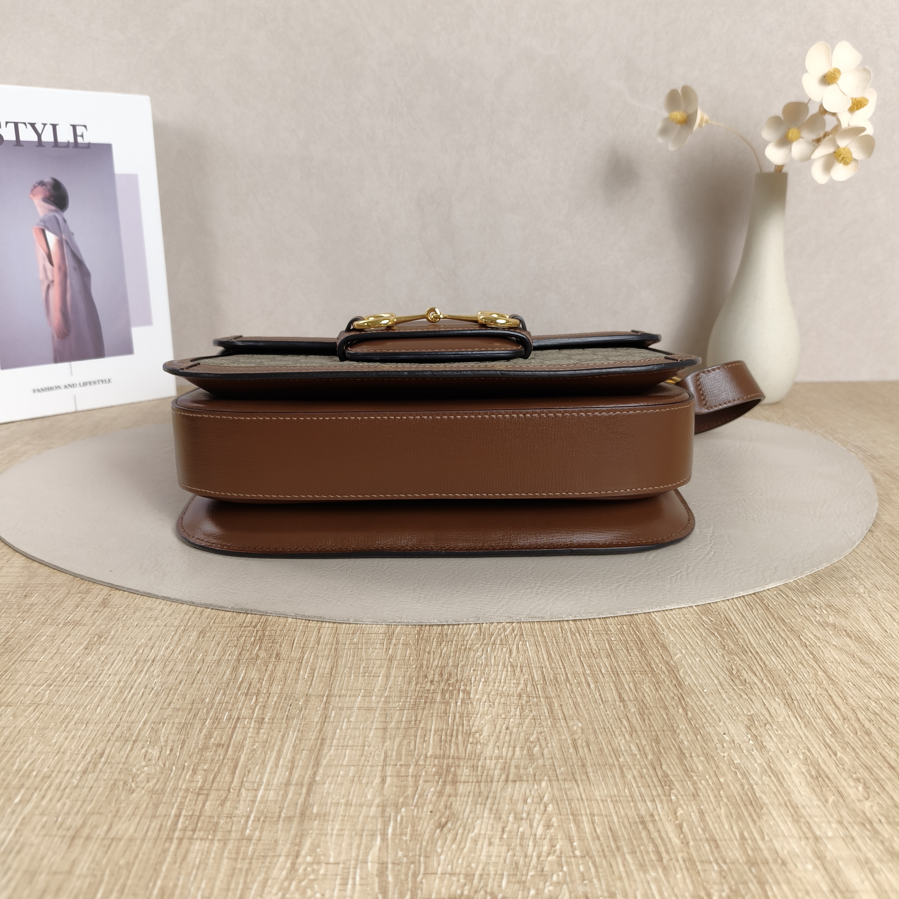 GUCCI Shoulder Bag Horsebit 1955 Horsebit Medium Monogram PVC Medium25 × 8 × 18 cm — cover view 6 of 10