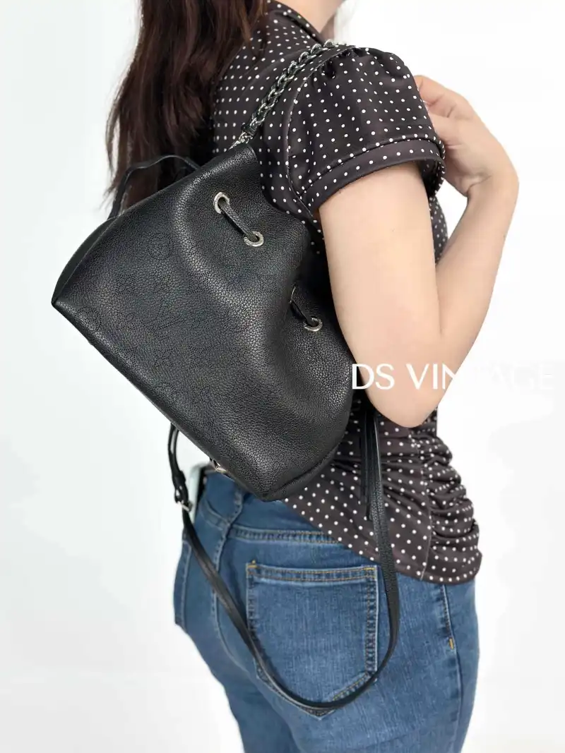 Louis Vuitton Crossbody Bag BELLA Black Calfskin One Size 22 × 14 × 19 cm — on-model view 2 of 3