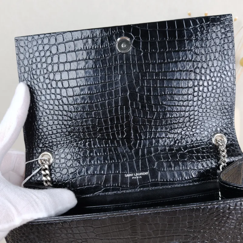 SAINT LAURENT Crossbody Bag KATE Edition Black Calfskin Medium 24 × 5.5 × 14.5 cm — detail view 10 of 10