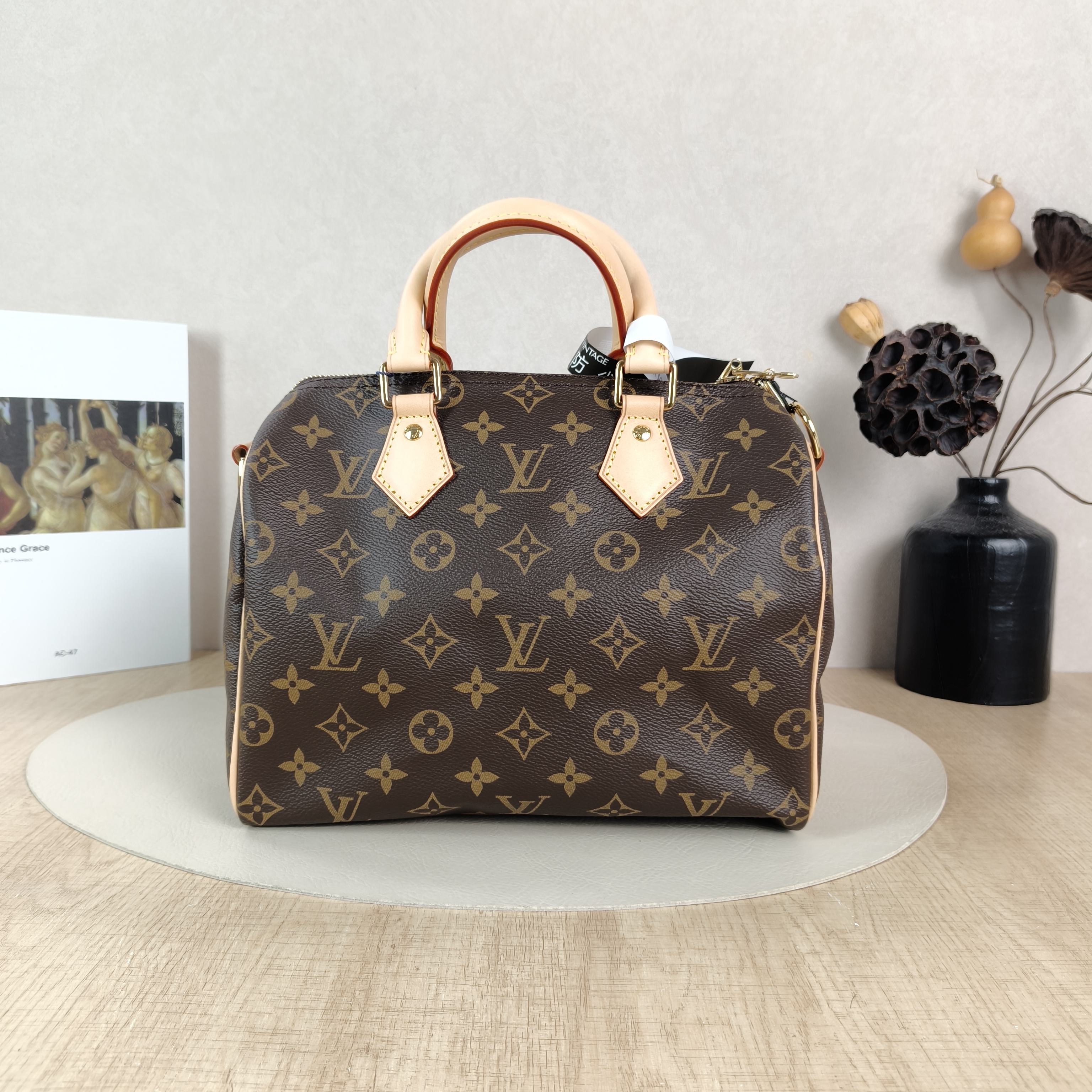 Louis Vuitton Crossbody Bag Speedy25Shoulder Strap Edition-Monogram PVC Medium25 × 15 × 19 cm