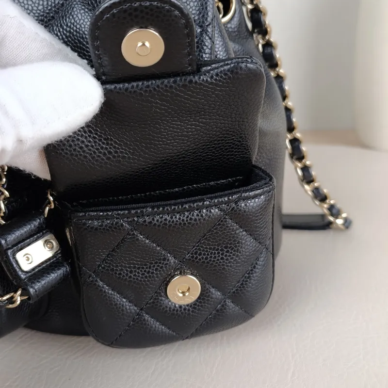 Chanel Backpack Duma Black Grained Calfskin Small18 × 9.5 × 19 cm — detail view 10 of 15