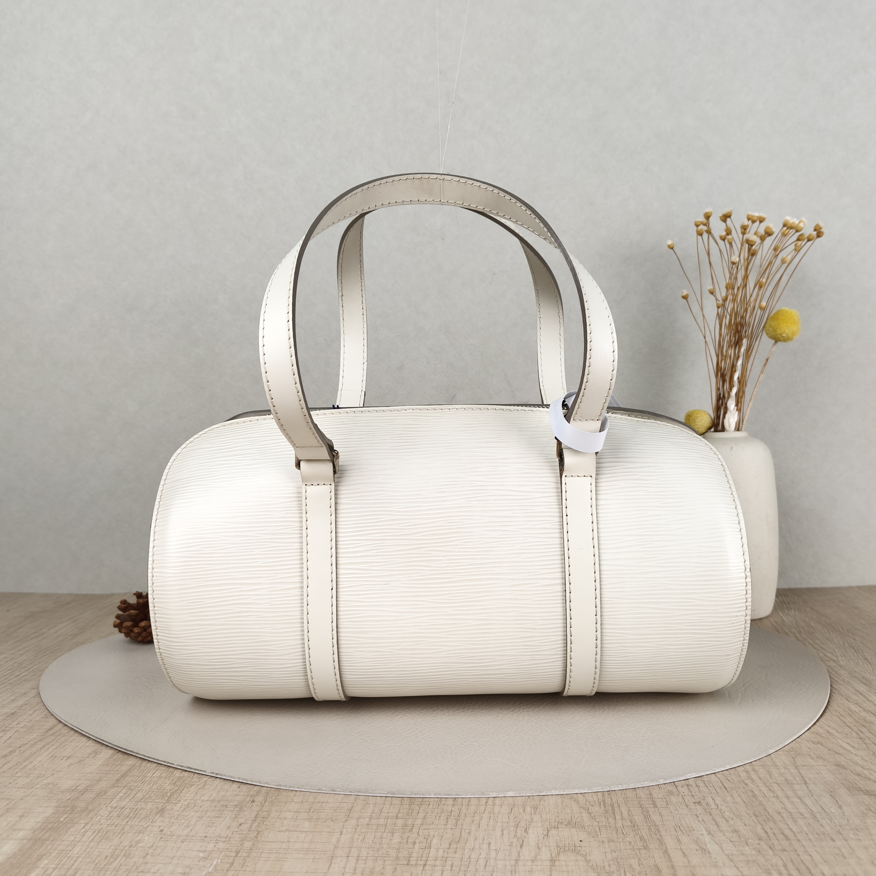 Louis Vuitton Top Handle Bag Soufflot Vintage White Epi Embossed Calfskin Large30 × 15 × 15 cm — cover view 5 of 5