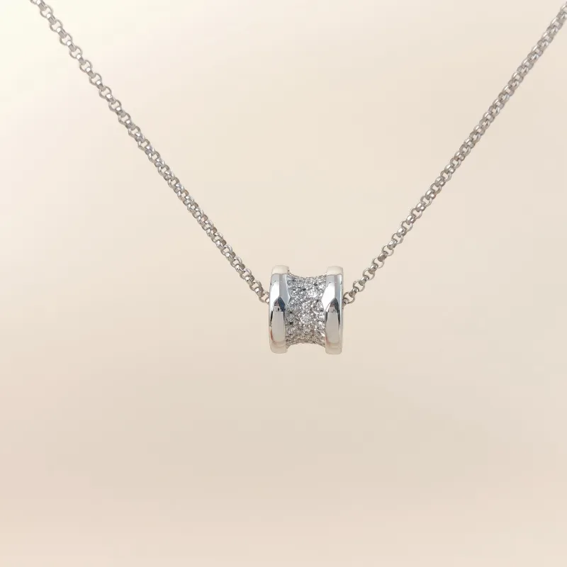 Bvlgari Necklace B.zero1 Pavé Diamond White Gold 18KW hite Gold Diamond Mini 44cm