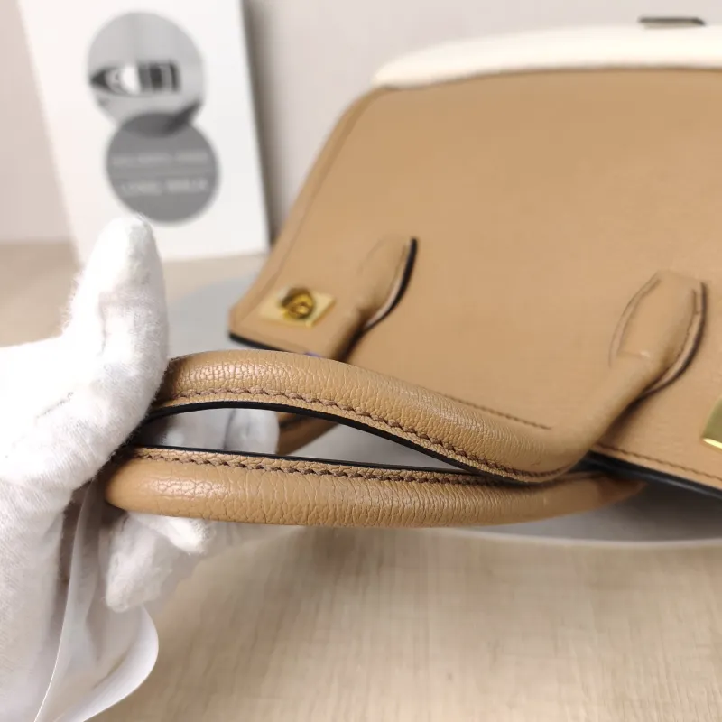 Miumiu Top Handle Bag Top Handle Bag Brown · White Lambskin One Size28 × 14 × 24 cm — detail view 4 of 14