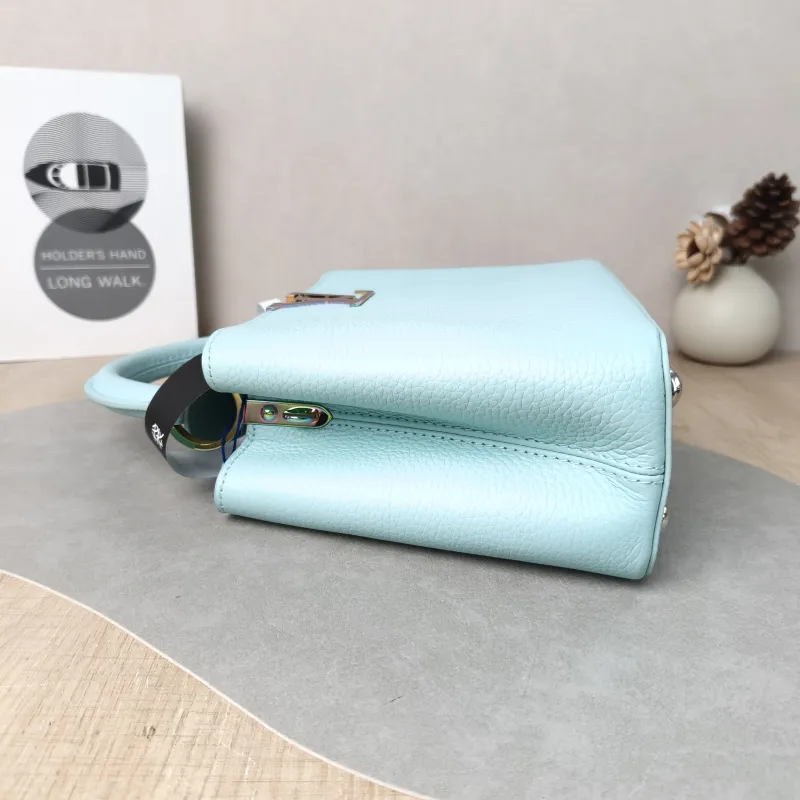 Louis Vuitton Top Handle Bag Capucines Blue Calfskin BB 27 × 9 × 17.5 cm — detail view 6 of 14